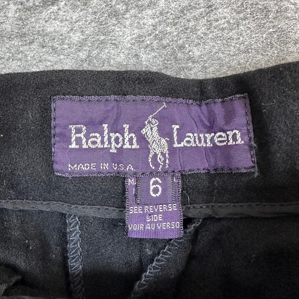 Ralph Lauren Purple Label Trousers Black Wool Womens 6 - Picture 3 of 11